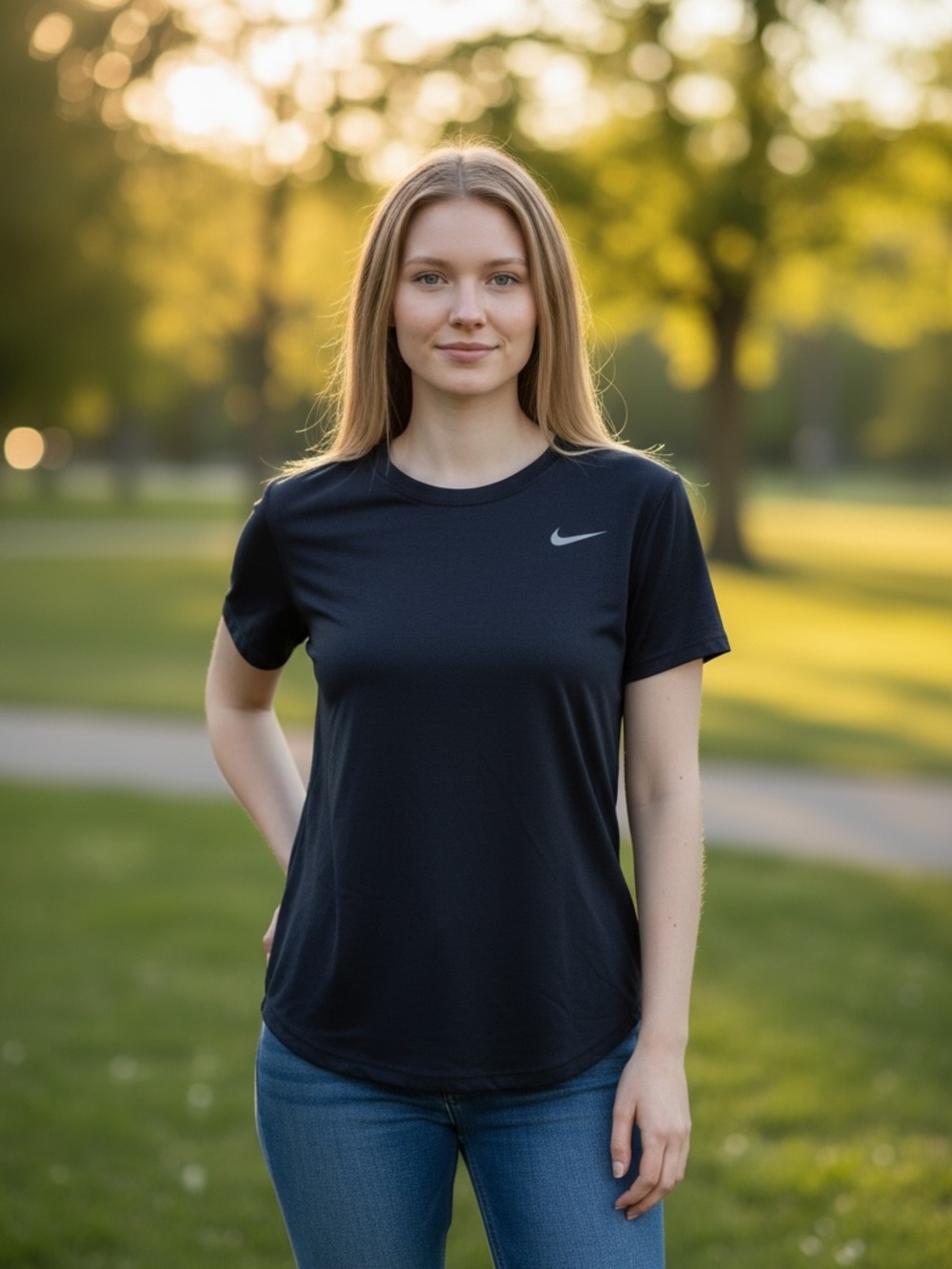 Nike Women's Black Short-Sleeve Dri-FIT Tee